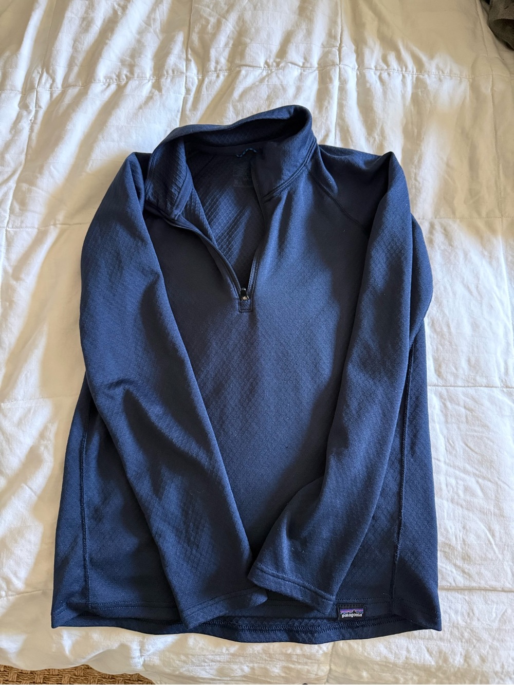 Patagonia Kids’ Navy Quarter-Zip Pullover Capilene Baselayer. Size 10.